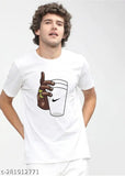 Men's polyester Amiri print round neck half sleeve t-shirt, summer wear