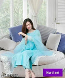 New Kurta Set, Blue-Green Kurta Pent, Traditional Elegant Design