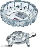 Whitewhale crystal tortoise with plate, glass turtle decor showpiece for career and luck - Feng Shui Vastu, perfect gift for Laxmi or Diwali Puja