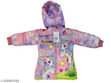 Pink and purple unicorn hoodie with rainbow fabric