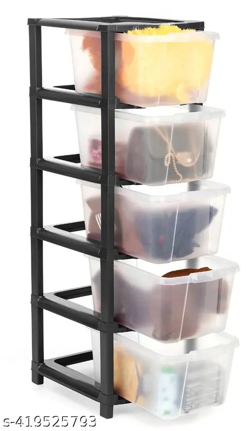 Plastic modular chest storage organizer with drawers and compartments