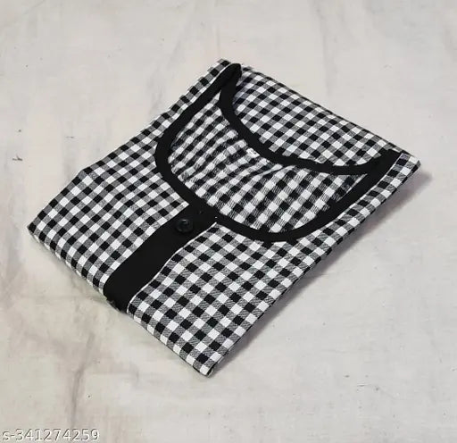 A woolen check kurta, likely with a shirt-like collar and long sleeves