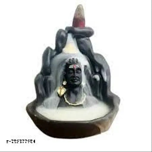 Resin Shiv smoke 10 idol, intricately detailed Indian murti for home decor or gift, 7.5cm breadth, 12cm height, 10.5cm length