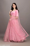 Silk and net semi-stitched Ladoo Creation lehenga choli with embellished dupatta, Indian traditional attire