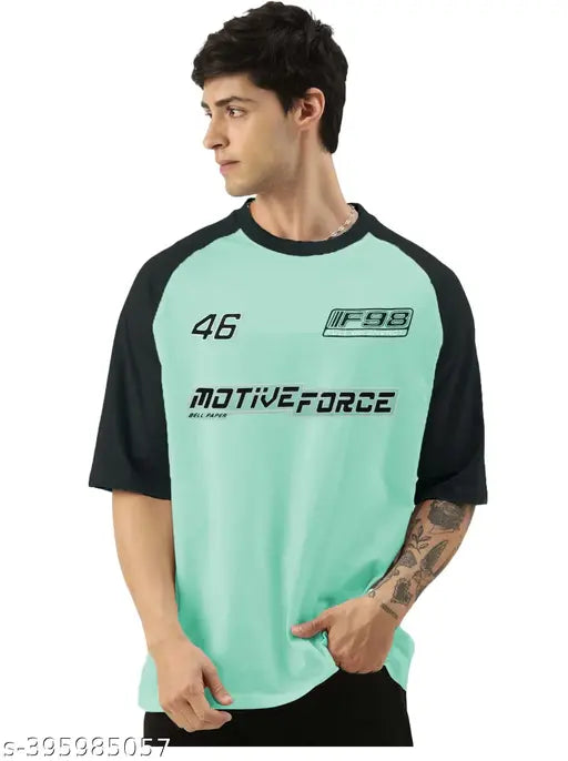 EX 9 oversize t-shirt for men, printed cotton, short sleeves, India