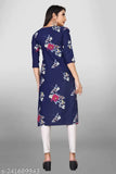 Women's printed multicolour crepe straight kurti set, 5 pieces