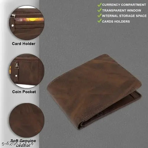 Tan artificial leather men's formal wallet (3 card slots, double zip), perfect for casual or formal occasions