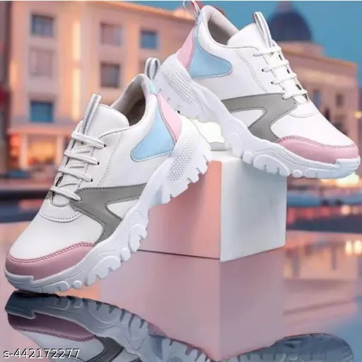 Synthetic Shozie sneakers for kids, printed design, lace-up fastening