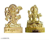 Religious set with statues of Goddess Durga, Lord Hanuman, Lord Shankar, and Goddess Laxmi