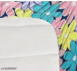 Cotton floral-print fitted double bed sheet & 2 pillow covers - superfine quality, summer ideal, adult use