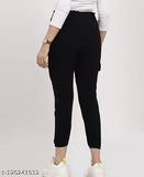 Solid cotton cargo jeans for women & girls, trendy stylish fit, Indian origin