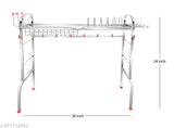 Stainless steel over sink dish drainer rack, space-saving for kitchen organizing, 24x28 inches