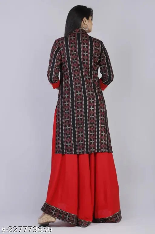 Rayon kote kurats three-quarter sleeve printed blouse, Indian women's fashion on mannequin