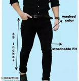 Black denim jeans, size 28x28 and 30x30 for women's casual wear on hanger