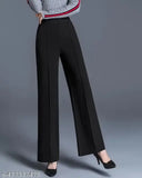 Black and white striped casual trousers, knee-length, wide leg