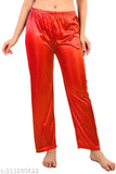 Red satin women's sleepwear pyjamas