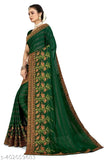 Vichitra Silk bottelgreen_nancy saree with Zari woven blouse, free size, Indian origin #organzasaree #redbanarasisaree #sareesforwomen #greensaree