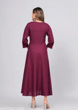 Maroon rayon embroidery women's maternity long festive kurta
