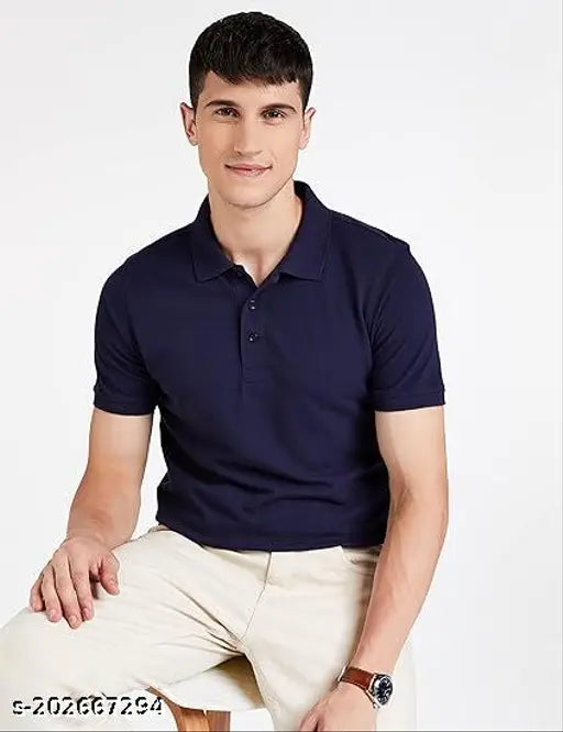 Multicolor cotton blend half sleeves polo t-shirts for men (pack of 4), Indian origin