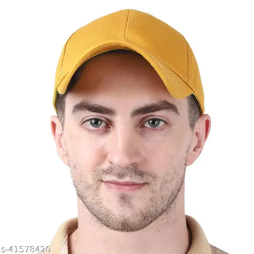 Yellow plain baseball cap for unisex trendy stylish evergreen combo casual wear
