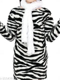 Wool animal print embellished dress for girls, aged 6-10 years, soft net fabric, perfect for parties or celebrations
