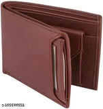 PU leather men's wallet with 5 compartments, free size (12cm x 6cm), perfect for storing cards and coins, great gift idea