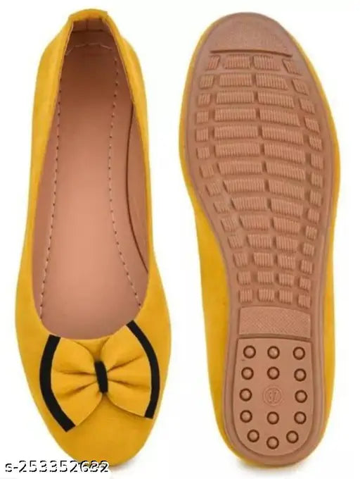 Yellow synthetic belly sandals, stylish slip-on with TPR sole and net detail, Super Fancy brand, available in various sizes from IND-3 to IND-9