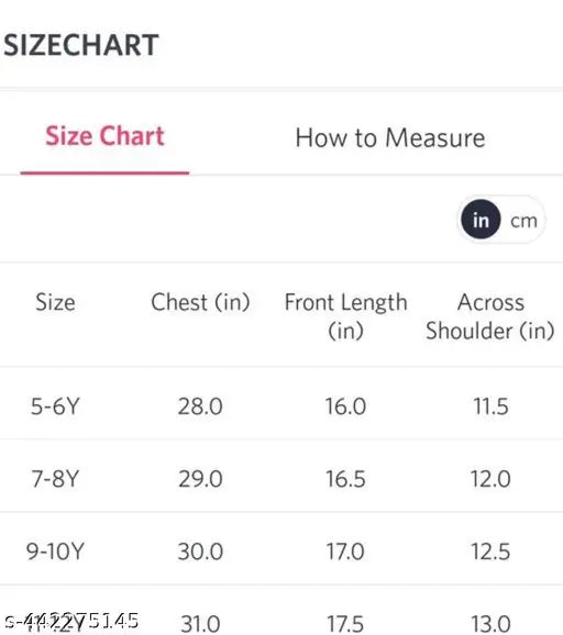 Black kid jacket with zip closure and long sleeves, size chart indicating sizes from 3Y - 16Y