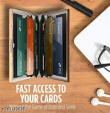 Black metal Sonrisa RFID-protected 6-card holder with water-resistant stainless steel, ideal for business atm debit/credit cards storage