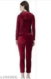 Velvet women's winter track suit set with long sleeves, top and bottom, Made in India (M-XL sizes)