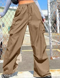 Tan cargo pants with pockets and adjustable straps
