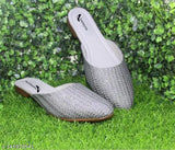 Suede synthetic open back bellies casual shoes for women and girls, slip-on with cushioned insole and slip-resistant outsole. Comfortable for any occasion, ideal for Indo-Western wear and parties. Available in multiple sizes from IND-3 to IND-9. Made in India