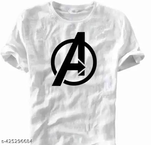 Avenger-printed men's cotton half sleeve t-shirt, short sleeves, size M (Chest 38in x Length 27in), India-made