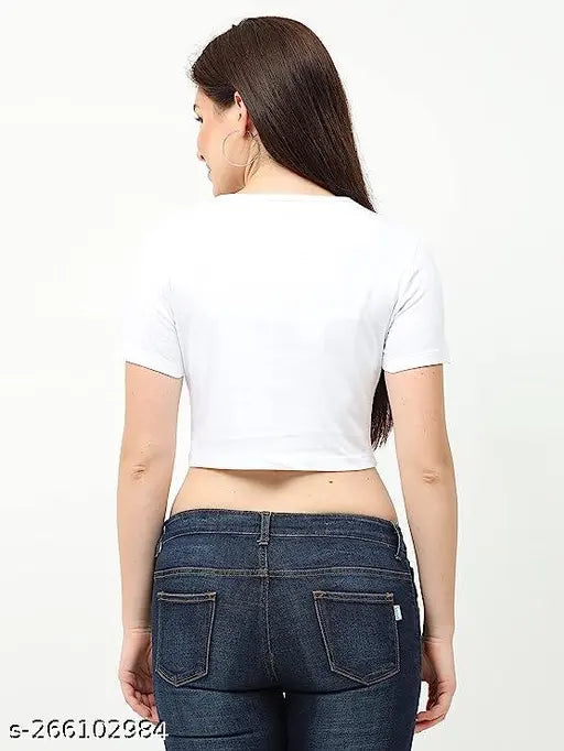 Printed cotton-blend crop top, premium quality, western style, pair with jeans