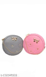 Pink and grey sling bags, cross body style, 2 pieces