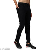 Stylish slim fit black denim jeans for men, high-quality Indian-made jean