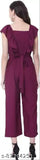 Fancy crepe short-sleeved women's jumpsuit, solid color, Indian origin