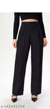 Cotton Lycra ANARA FASHIONN trousers with pockets, solid net, high-rise style for women, perfect fit with 28, 30, 32, 34, 36 waist sizes