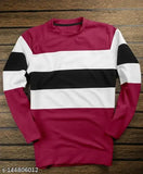 Men's colorblocked cotton Matty Maroon t-shirt with long sleeves, perfect for a great look