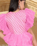 Kids net sleeveless printed party gown by Gulnaz Fashion, size 5-16 years