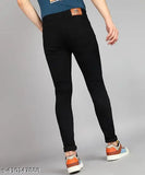 Black denim men's jeans for everyday wear, solid pattern, size 28/30/32/34 from NEW BLUE LITE brand