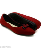 Red synthetic ballerinas, Laxmi trace stylish slip-on for women (India)