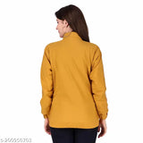 Polyester, trendy winter jacket with long sleeves for girls & women's. Comfortable, fancy, and versatile for college, office, or daily life. Indian-made fashion