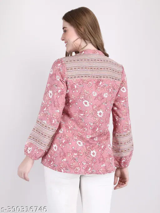 Rayon ethnic ballon sleves tops for girls and womens