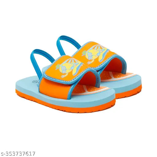 Sky Blue & Orange EVA Sole Unisex Surfing Sliders by ONYC - vibrant kids' slippers with cartoon characters