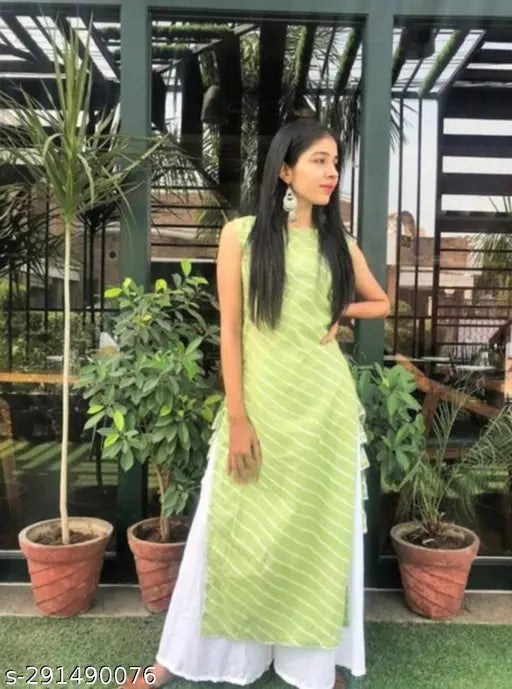 Cotton leheriya printed kurti & palazzos, vibrant Indian fashion for women