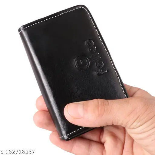 Sisa Official Business Card Holder, faux leather wallet, slim pocket ATM, solid color, multifunctional accessory for men and women