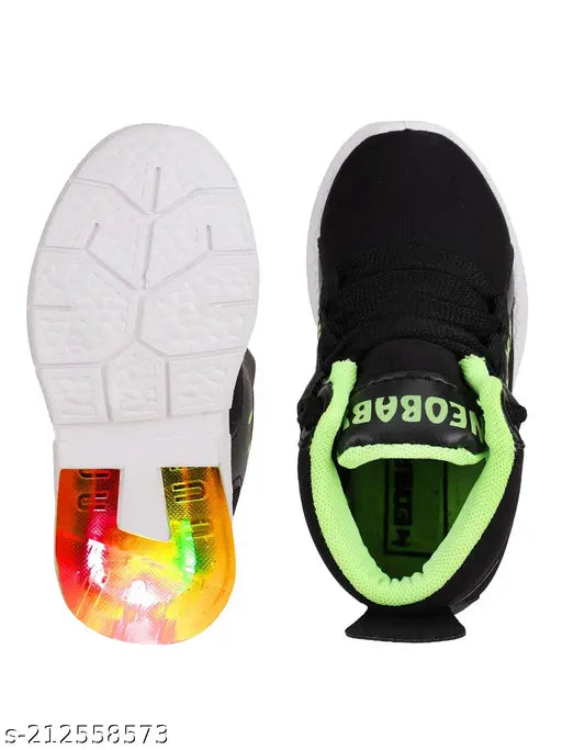 Black and white sneakers with LED lights