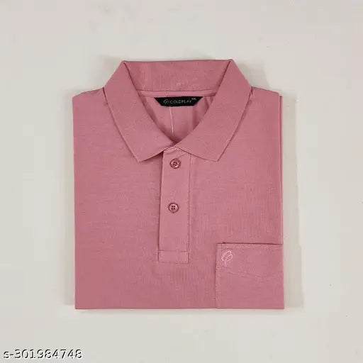 Cotton half sleeve VMTS-HS-501 polo t-shirt, solid color, sizes M-XXXL, Indian made Coldplay style