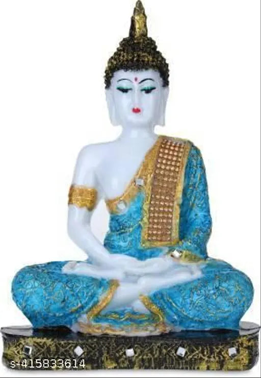 Meditating Buddha statue, 22 cm polyresin showpiece for home decor, office, or gift items